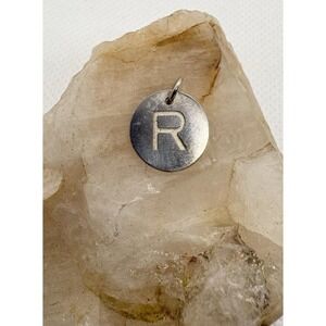 VintageSterling Silver Initial "R" Charm Pendant MWS 925 India Minimalist Letter